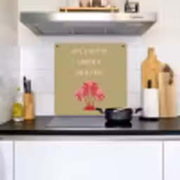 Groen - Zomer - Quote - Palmboom Inductie beschemer met haakjes middel -sfeer2