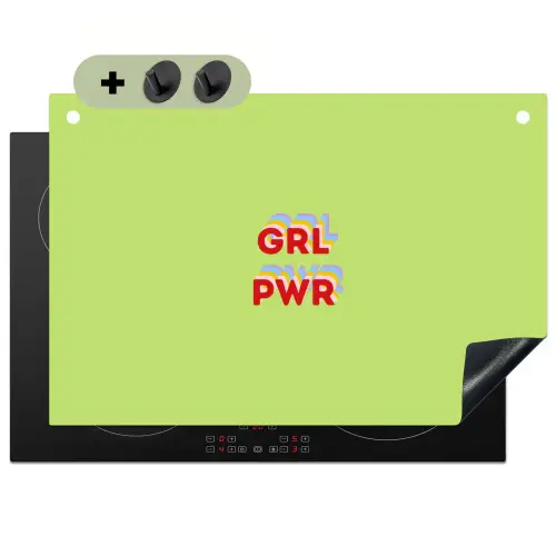 Grl pwr - Groen - Rood - 3D Inductie beschemer met haakjes klein -3d