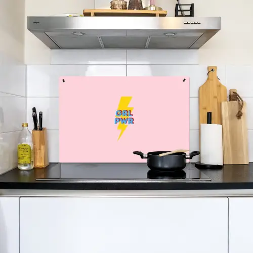 Grl pwr - Bliksem - Roze Inductie beschemer met haakjes klein -sfeer2