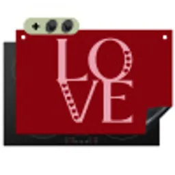 Love - Rood - Hatjes Inductie beschemer met haakjes klein -3d