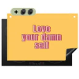 Love yourself - Roze - Geel Inductie beschemer met haakjes klein -3d