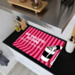 Roze - Strepen - Koffie - Maandag Inductie beschemer met haakjes klein -sfeer1