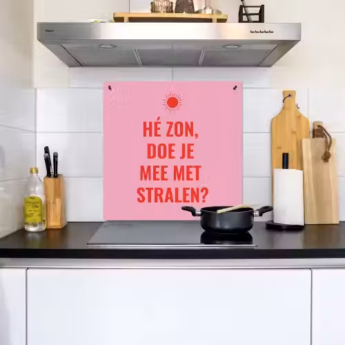 Roze - Zon - Quote Inductie beschemer met haakjes middel -sfeer2