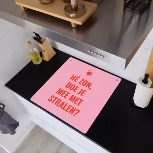Roze - Zon - Quote Inductie beschemer met haakjes middel -sfeer1