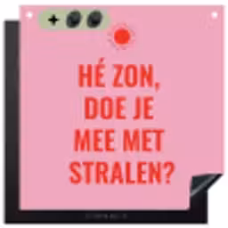 Roze - Zon - Quote Inductie beschemer met haakjes middel -3d