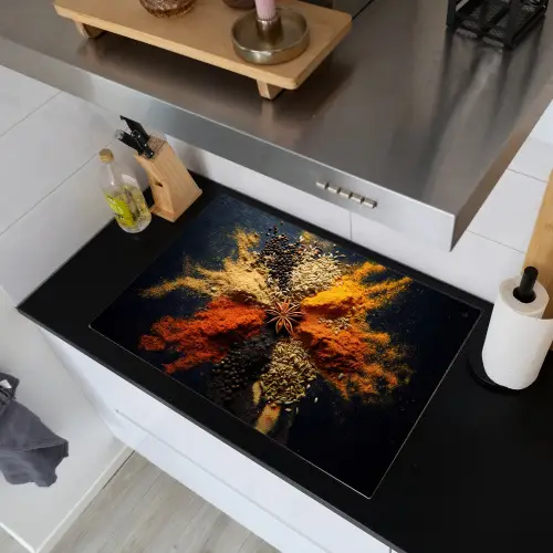 Specerijen - Explosie - Oranje Inductie beschemer met haakjes klein -sfeer1