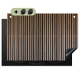 Vintage - Hout - Design - Structuur Inductie beschemer met haakjes klein -3d