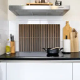 Vintage - Hout - Design - Structuur Inductie beschemer met haakjes klein -sfeer2