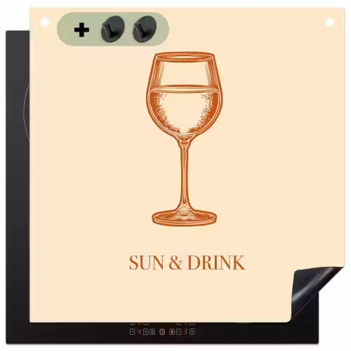 Wijn - Zomer - Quote - Oranje Inductie beschemer met haakjes middel -3d