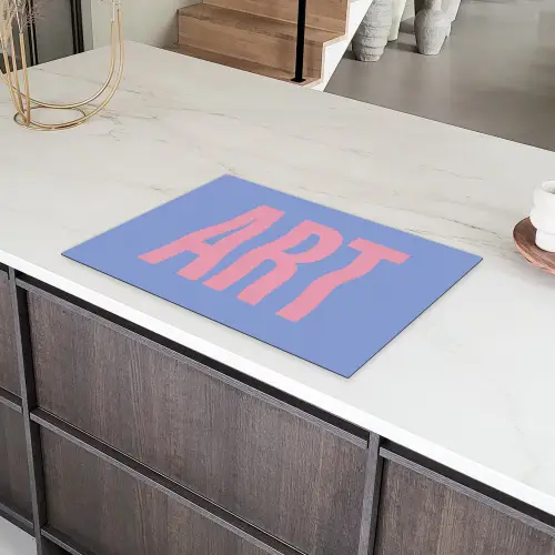 Art - Roze - Blauw Inductie beschermer vinyl 3mm klein -sfeer8