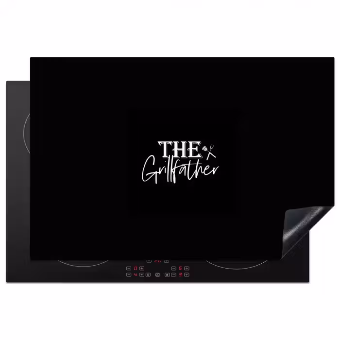 Barbecue - BBQ - Grill - Koken - The Grillfather - Tekst - Spreuken Inductie beschermer vinyl 3mm klein -3d