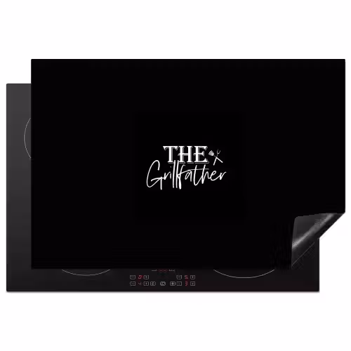 Barbecue - BBQ - Grill - Koken - The Grillfather - Tekst - Spreuken Inductie beschermer vinyl 3mm klein -3d