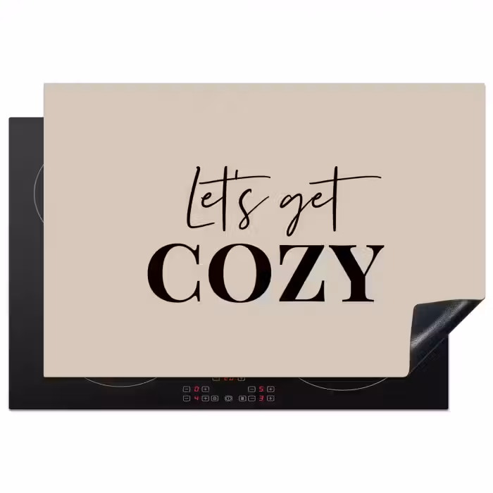 Beige - Winter - Quote - Cozy Inductie beschermer vinyl 3mm klein -3d