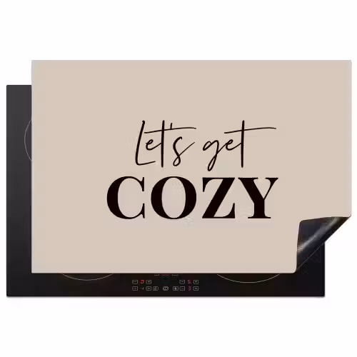 Beige - Winter - Quote - Cozy Inductie beschermer vinyl 3mm klein -3d