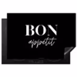 Zwart - Quote - Bon appétit Inductie beschermer vinyl 3mm klein -3d