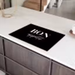 Zwart - Quote - Bon appétit Inductie beschermer vinyl 3mm klein -sfeer8