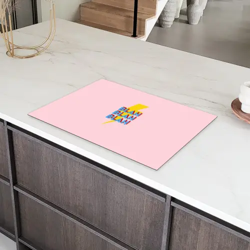 Blah - Bliksem - Roze Inductie beschermer vinyl 3mm klein -sfeer8