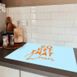 Blauw - Oranje - Tekst Inductie beschermer vinyl 3mm klein -sfeer3