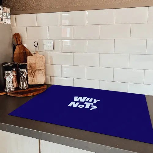 Blauw - Why not - Minimalistisch Inductie beschermer vinyl 3mm klein -sfeer3