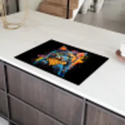 Kat - Graffiti - Kleurrijk - Wafel - Eten Inductie beschermer vinyl 3mm klein -sfeer8