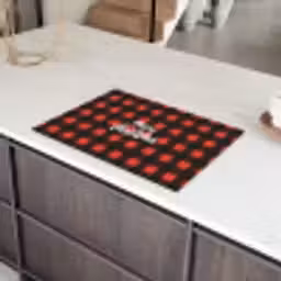 Geruit - Rood - Tekst - Christmas Inductie beschermer vinyl 3mm klein -sfeer8