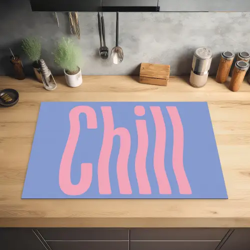 Chill - Roze - Blauw - Golvend Inductie beschermer vinyl 3mm klein -sfeer5