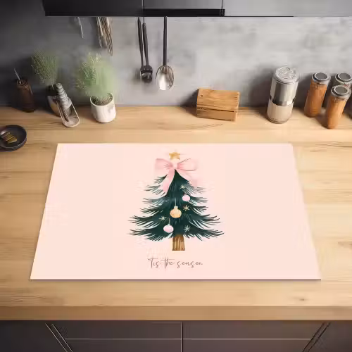 Christmas Season - Kerst - Kerstboom - Roze Inductie beschermer vinyl 3mm klein -sfeer5