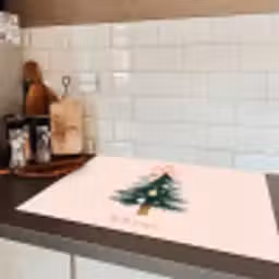 Christmas Season - Kerst - Kerstboom - Roze Inductie beschermer vinyl 3mm klein -sfeer3
