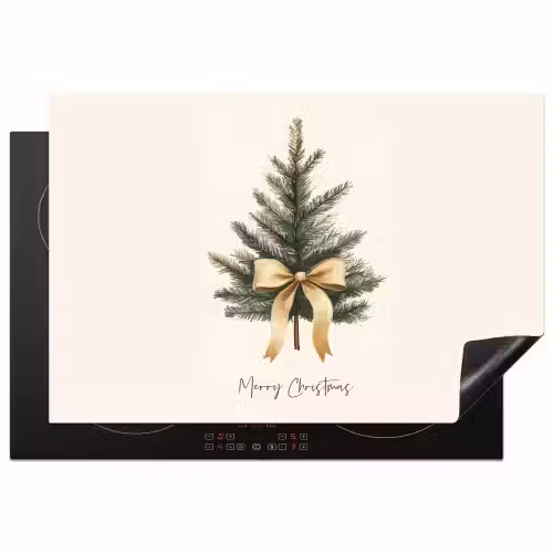 Kerstboom - Kerst - Merry Christmas - Beige Inductie beschermer vinyl 3mm klein -3d