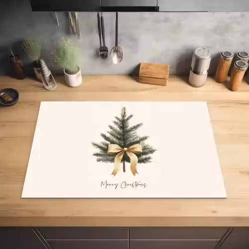 Kerstboom - Kerst - Merry Christmas - Beige Inductie beschermer vinyl 3mm klein -sfeer5