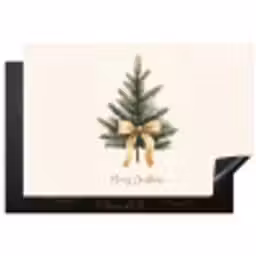 Kerstboom - Kerst - Merry Christmas - Beige Inductie beschermer vinyl 3mm klein -3d