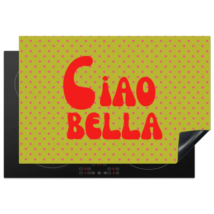 Ciao bella - Rood - Groen - Stippen Inductie beschermer vinyl 3mm klein -3d