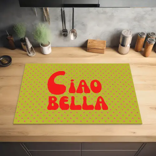 Ciao bella - Rood - Groen - Stippen Inductie beschermer vinyl 3mm klein -sfeer5