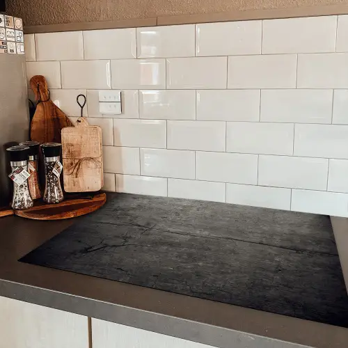Beton - Grijs - donker Inductie beschermer vinyl 3mm klein -sfeer3