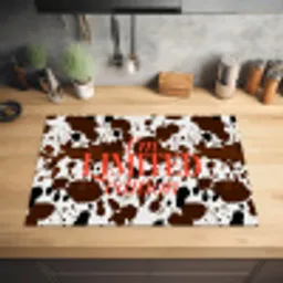 Koeienprint - Limited edition - Rood Inductie beschermer vinyl 3mm klein -sfeer5