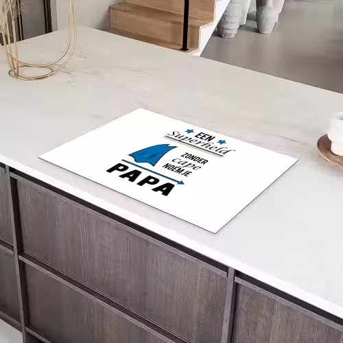 Papa - Quotes - Een superheld zonder cape noem je papa - Spreuken Inductie beschermer vinyl 3mm klein -sfeer8
