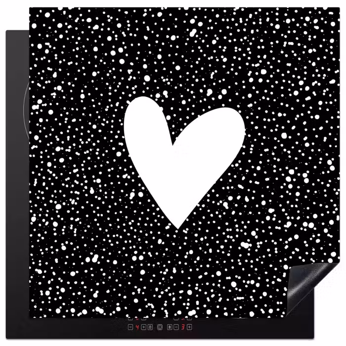 Design - Liefde - Hartje Inductie beschermer vinyl 3mm middel -3d