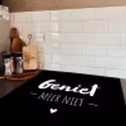 Geniet meer niet - Quotes - Genieten - Tekst Inductie beschermer vinyl 3mm middel -sfeer3