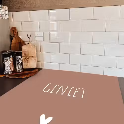 Geniet - Spreuken -Quotes Inductie beschermer vinyl 3mm middel -sfeer3