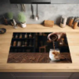 Espresso - Melk - Café Inductie beschermer vinyl 3mm klein -sfeer5