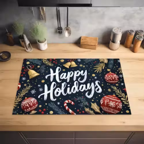 Feestelijk - Kerstgroet - Kleurrijk Inductie beschermer vinyl 3mm klein -sfeer5