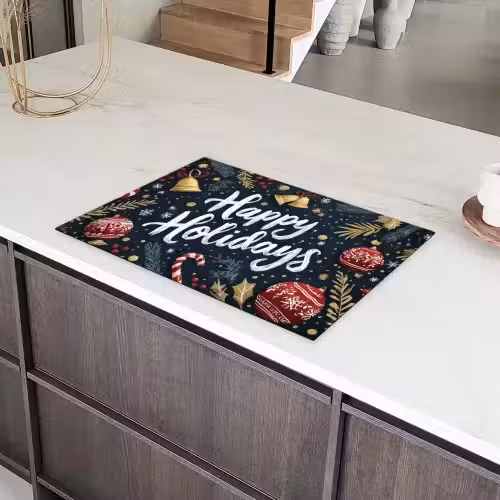 Feestelijk - Kerstgroet - Kleurrijk Inductie beschermer vinyl 3mm klein -sfeer8