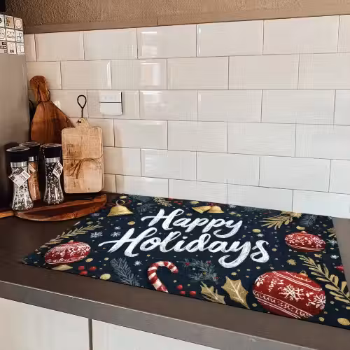 Feestelijk - Kerstgroet - Kleurrijk Inductie beschermer vinyl 3mm klein -sfeer3