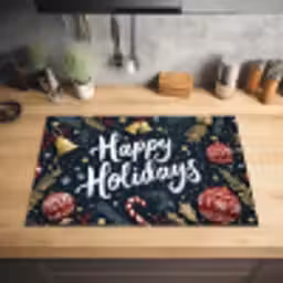 Feestelijk - Kerstgroet - Kleurrijk Inductie beschermer vinyl 3mm klein -sfeer5
