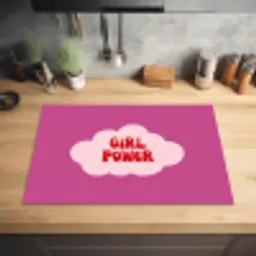 Girl power - Wolk - Roze Inductie beschermer vinyl 3mm klein -sfeer5