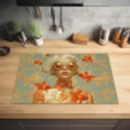 Goudvissen - Oranje - Vrouw - Blond Inductie beschermer vinyl 3mm klein -sfeer5