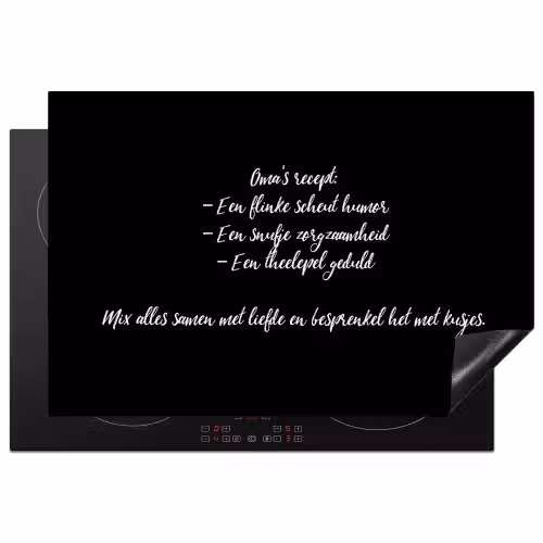 Oma's recept - Koken - Quotes - Spreuken - Oma Inductie beschermer vinyl 3mm klein -3d