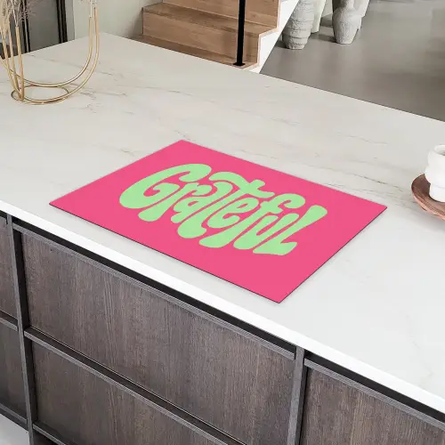 Grateful - Groen - Grafisch - Vloeiend Inductie beschermer vinyl 3mm klein -sfeer8