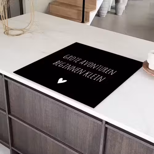 Grote avonturen beginnen klein - Spreuken - Quotes Inductie beschermer vinyl 3mm middel -sfeer8