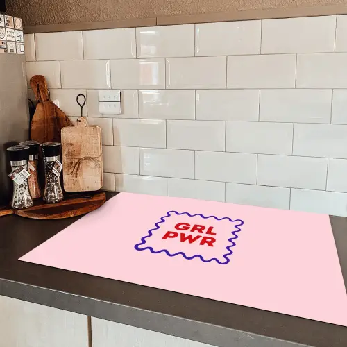 Grl pwr - Roze - Kader Inductie beschermer vinyl 3mm klein -sfeer3